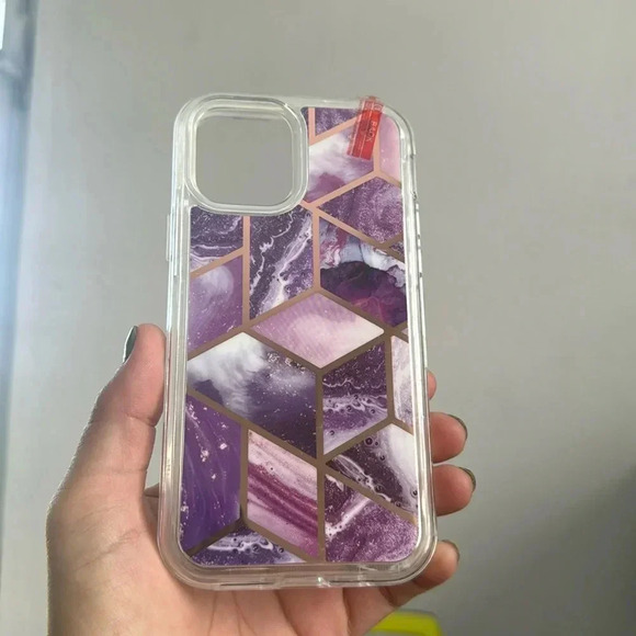 Clear Marble Purple  Case – iPhone 12\ 12 Pro - Picture 1 of 6